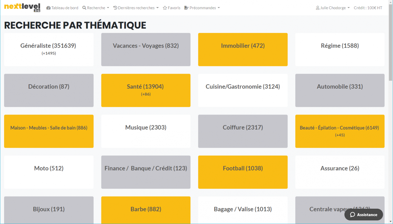 Recherche thématique sur NextLevel