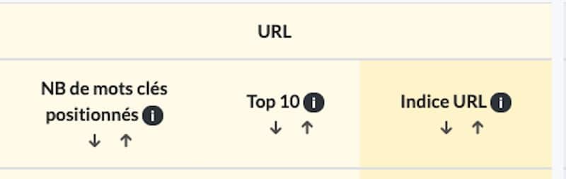 nombre de mots clés et indice url SEO