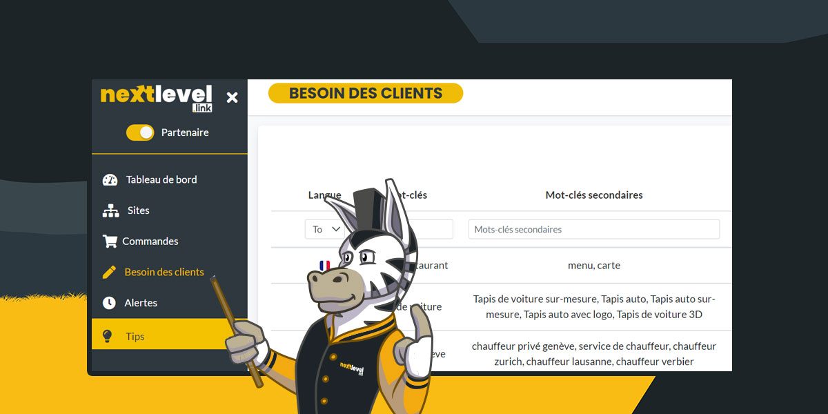 trouver les besoins clients sur NextLevel